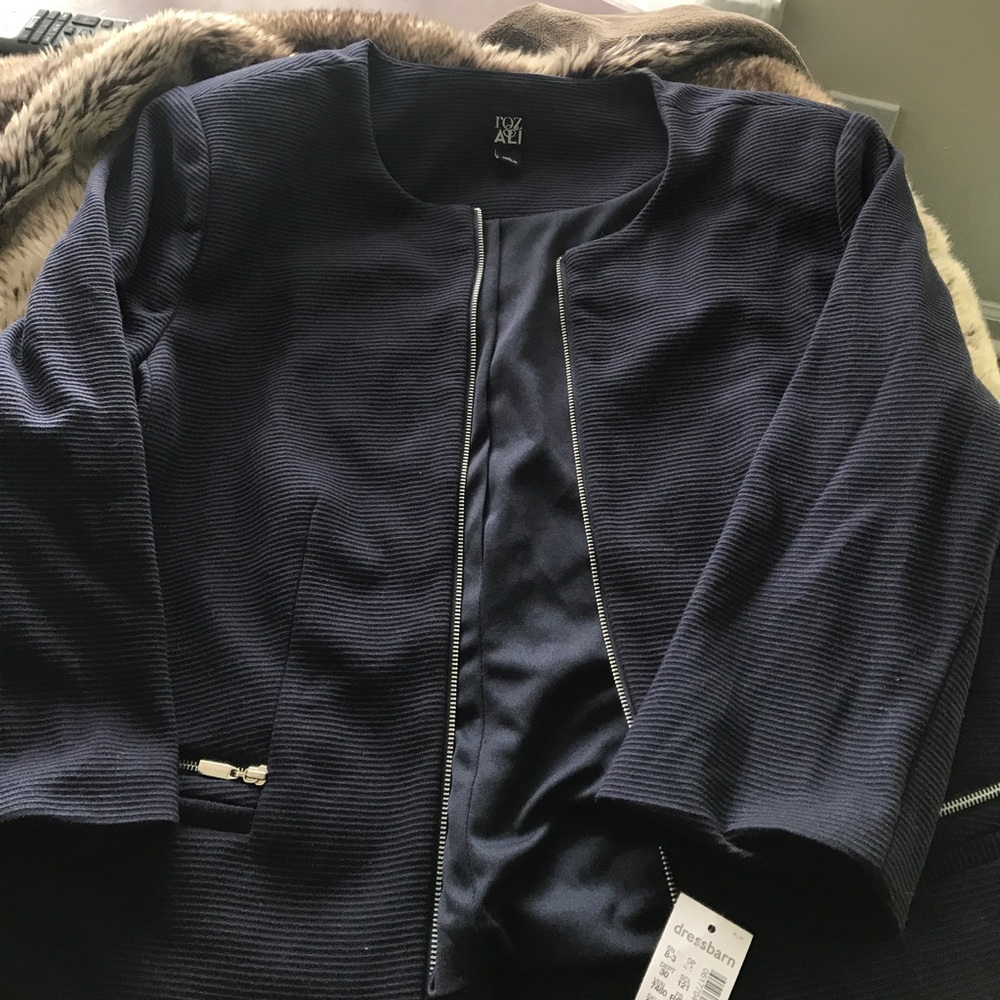 Navy knit jacket Roz & Ali, Xl